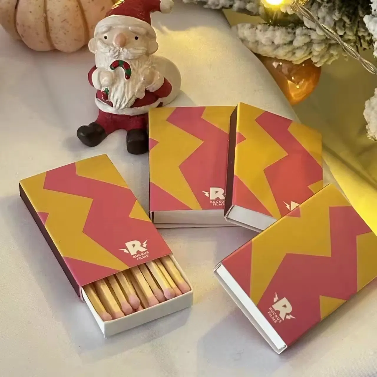 Christmas Factory Match Box Custom Match Stick for Cigar for Candle Scented Wooden with Logo Label Safety Hotel Bulk Matches