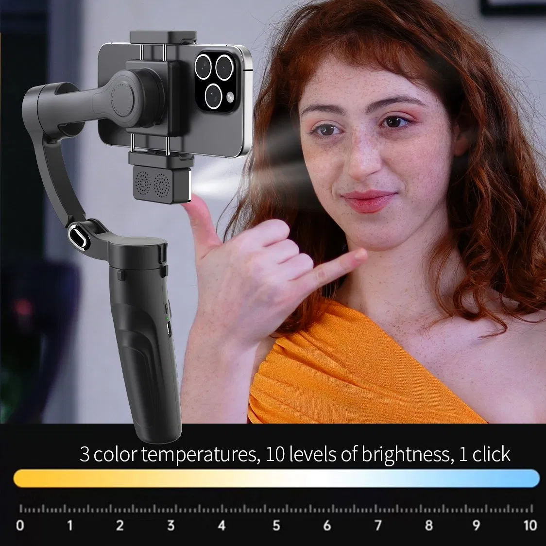 Стабилизатор M3 PRO для смартфона, складной, с магнитной подсветкой