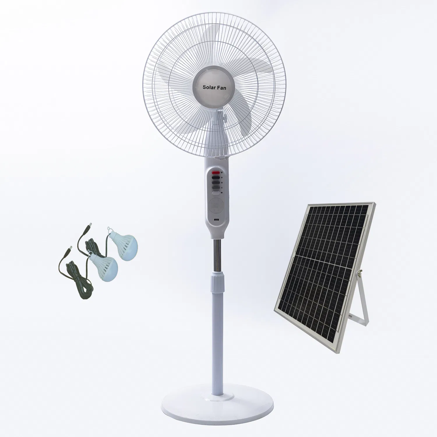 16inch or 18inch Solar AC DC Rechargeable Emergency Stand Electric Fan Cooling Standing Fan