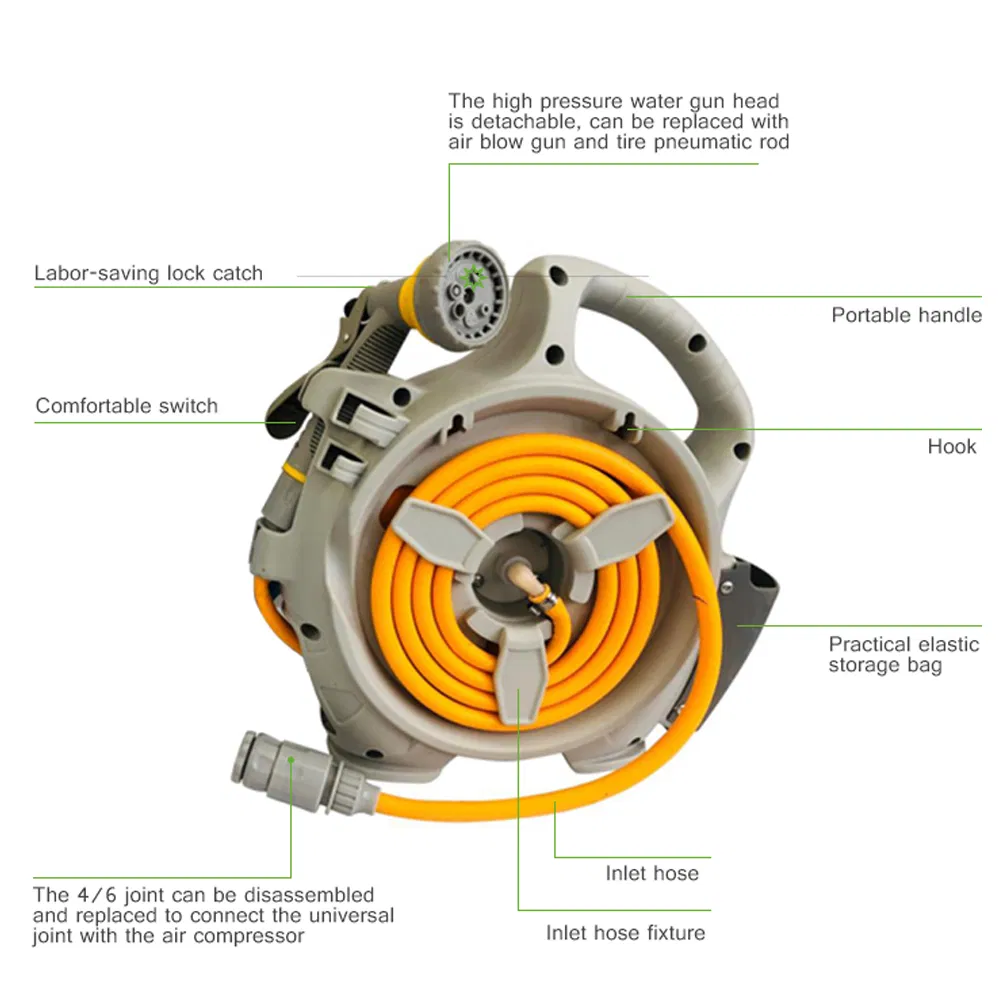 Professional Retractable Garden Hose Reel for Irrigation Car Washing