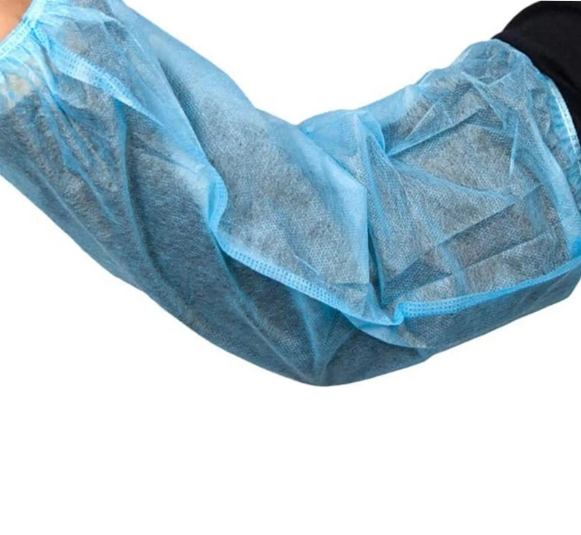 Disposable Non-Woven Sleeve Covers for Arms Over Sleeves Latex-Free Hazmat Sleeves Covers Arm Protector with Elastic Ends Blue