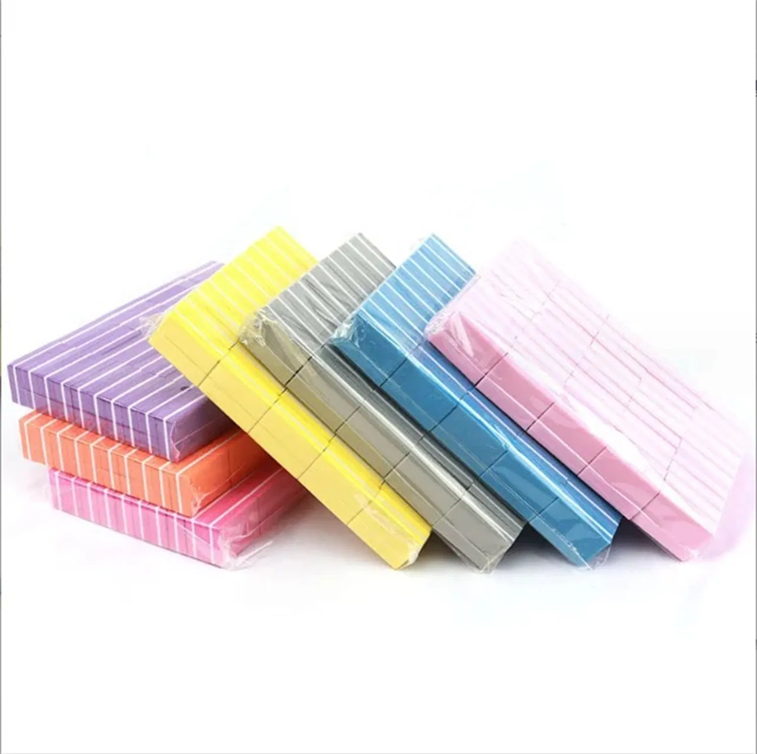 Mini Nail File Blocks Colorful Sponge Nail Polish Sanding Buffer Square Strips Polishing Manicure