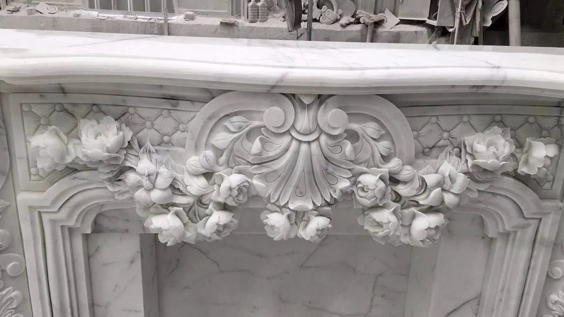 Hot sales Natural Stone marble Calacatta Fireplace SF-F-007 for Indoor Decoration