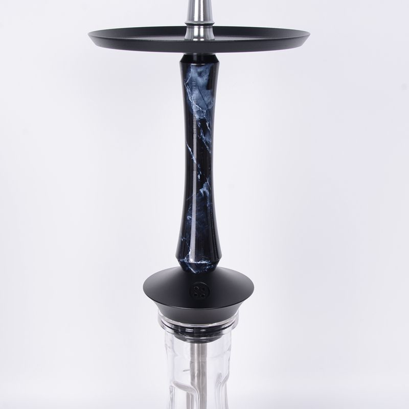 Classy Elegant Design Black - Trimmed Aluminnum Alloy Shisha Hookah
