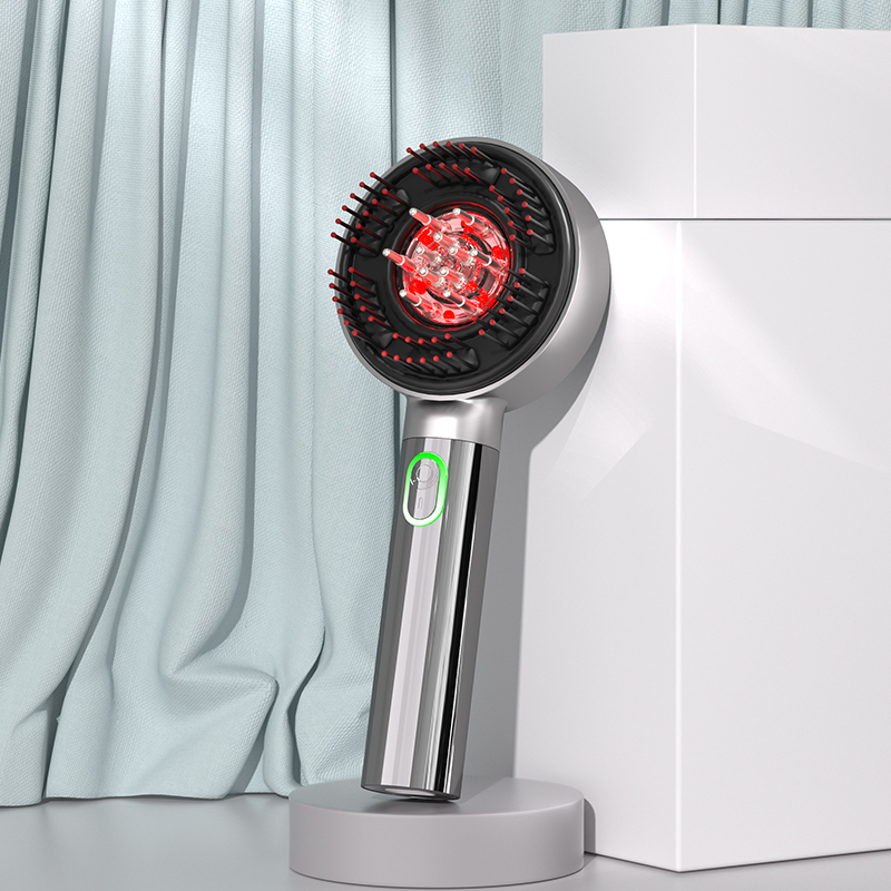 Электрическая EMS-расческа для роста волос с красным светом