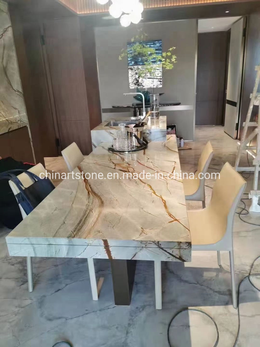 Luxury Stone Roma Blue Slab Tile Countertop