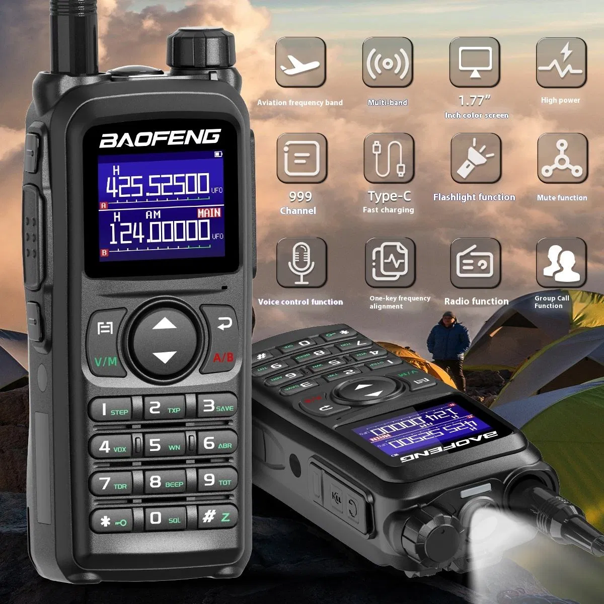 Портативная рация Baofeng UV-28 10Вт, три диапазона, GPS