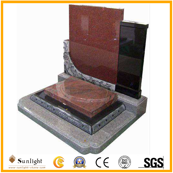Natural Polished Multicolor Red Granite for Headstone Monument Tombstone