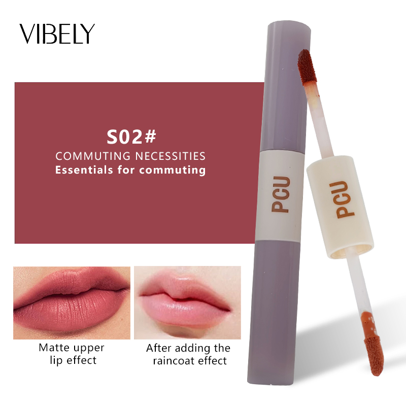 2-in-1 High Pigment Cosmetics Waterproof Liquid Lipstick Mirror Plumper Matte Lipgloss