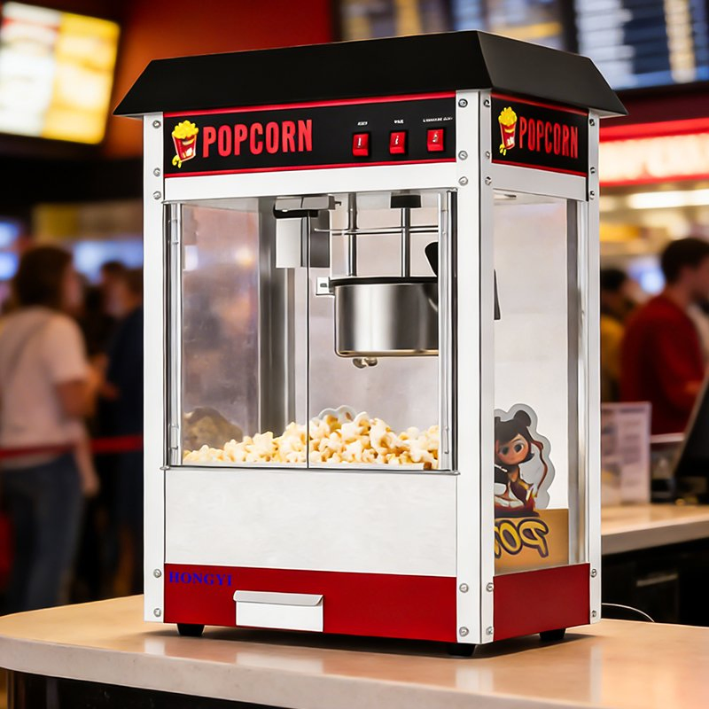Internet Celebrity-Style Cinema Black Large Popcorn Machine, Amusement Park Popcorn Maker