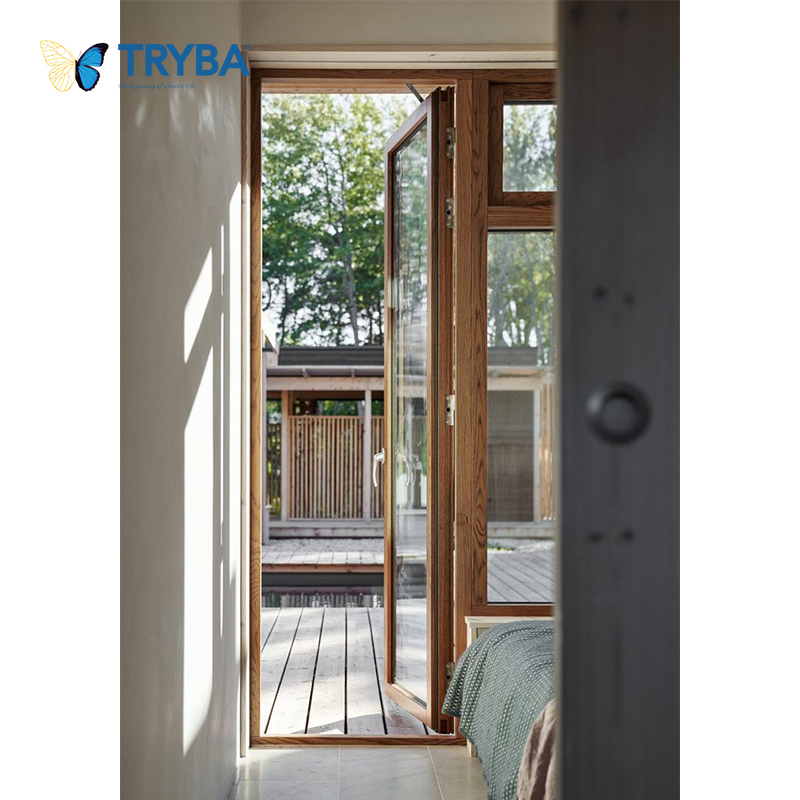 Decorative Muntin Bars Classic UPVC Casement Door for Villas