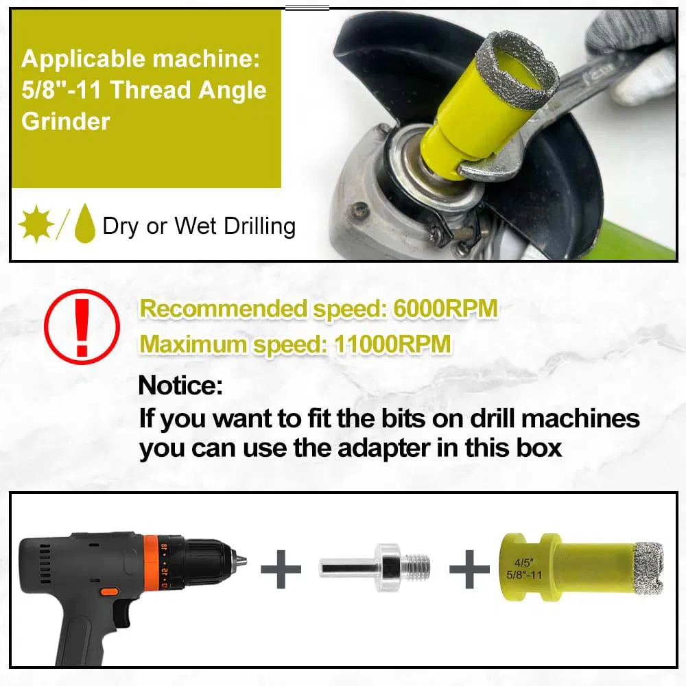 Drill Bits Set - 9PCS Hole Saw Kit with 5/8-11 Thread