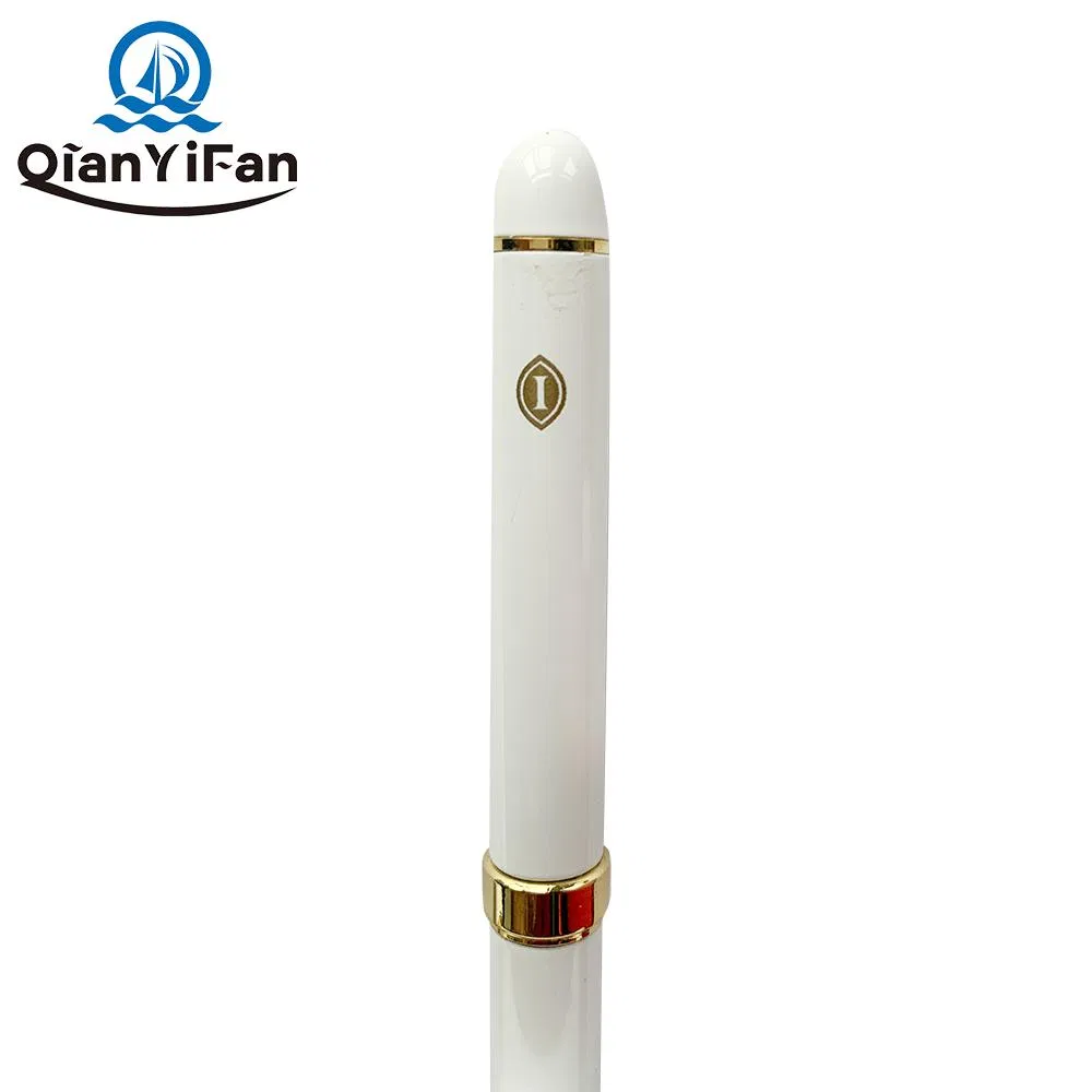 Custom Logo 1.0mm Ballpoint Pen with Steel Barrel, Plastic Top, White Glossy Finish for Hotel, Resort, SPA, and Airline Use