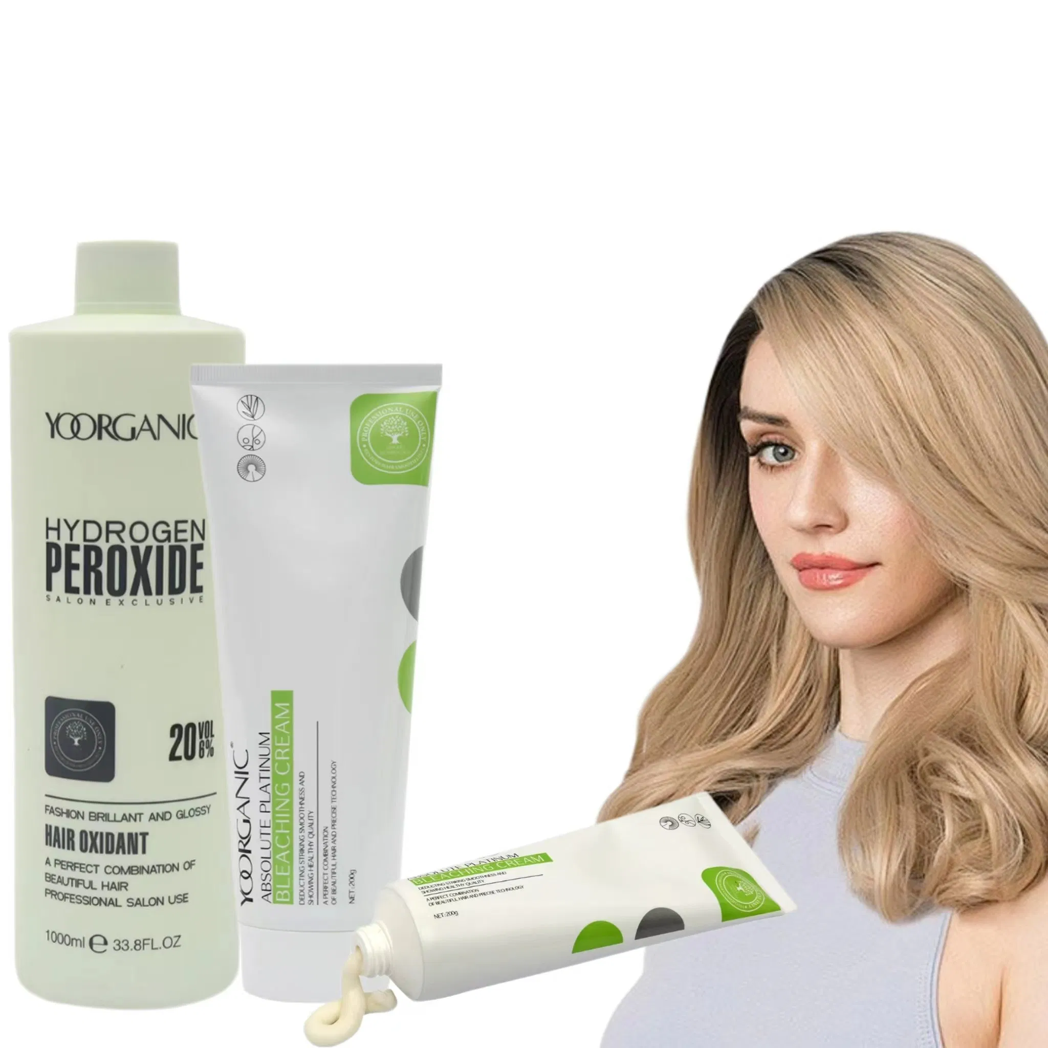 Yooranic Private Label Lightening Cream Hair Dye Professional Hair No Yellow Bleaching Cream