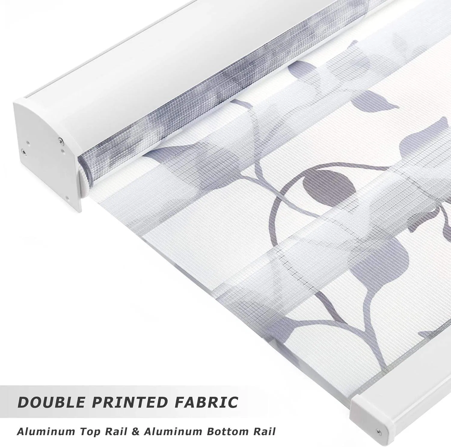 DIY Friendly Double Layer Roller Blinds - Adjustable Zebra Pattern for Modern Homes & Offices