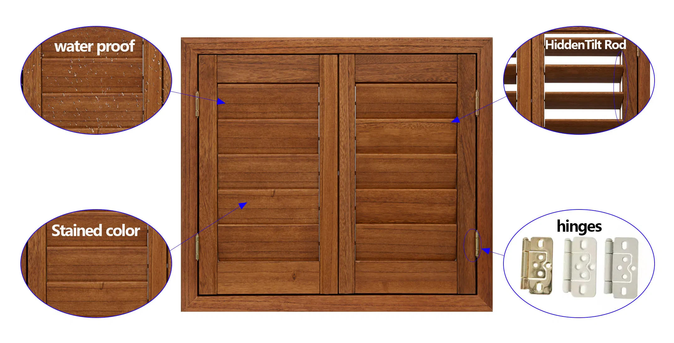 Ymtc PVC Plantation Shutter Timber Wooden Shutters