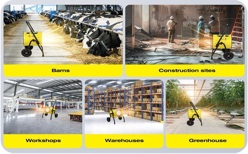 High Efficiency Industrial Electric Heater Easy Mobility for Factory Construction Site