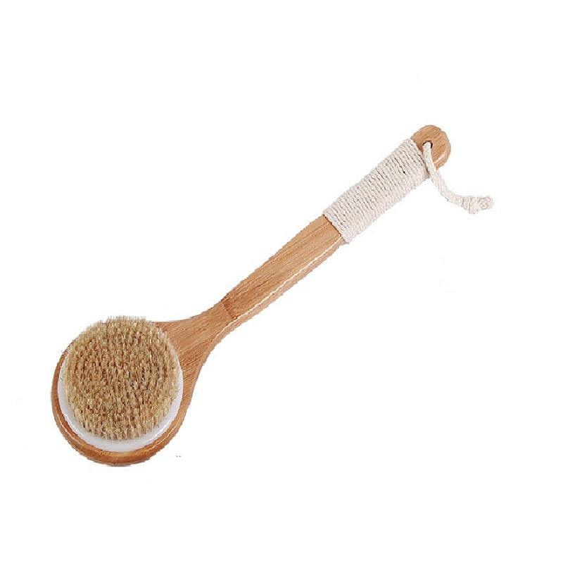 Long Handle Curved Wooden Back Scrubber/Dry Brush Back/Male and Female Sponge and Scrubber Bath Brush