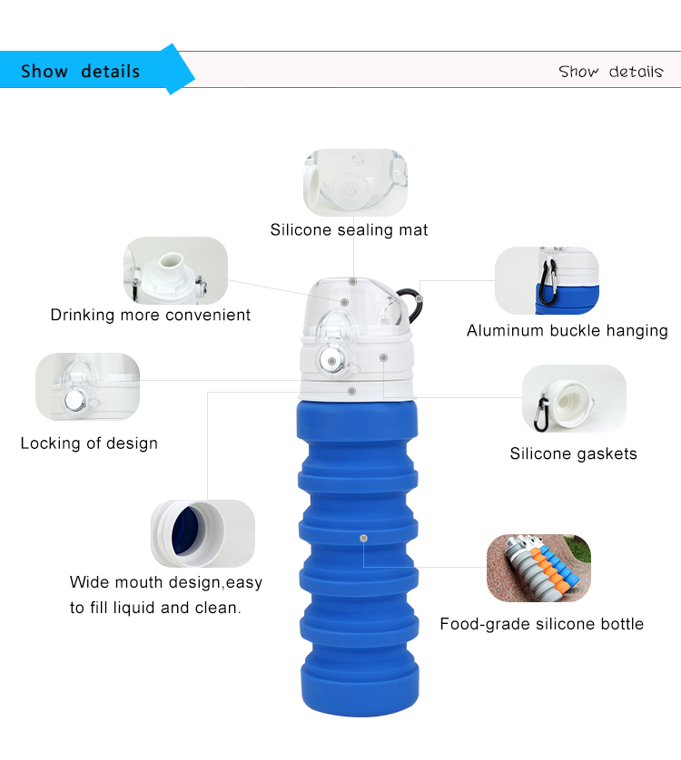 Customize Silicone Collapsible Coffee Cup Outdoor Sports Portable Foldable Water Bottle
