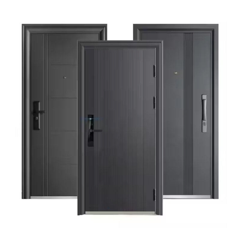 Modern Minimalist Home Design Exterior Steel Entry Security Doors Simple Design Security Steel Entrance Door for House
