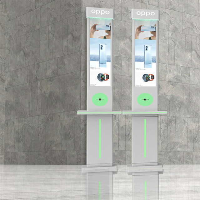Public Mobile Phone Charging Station with Illuminated Billboard for Airport and Shopping Center