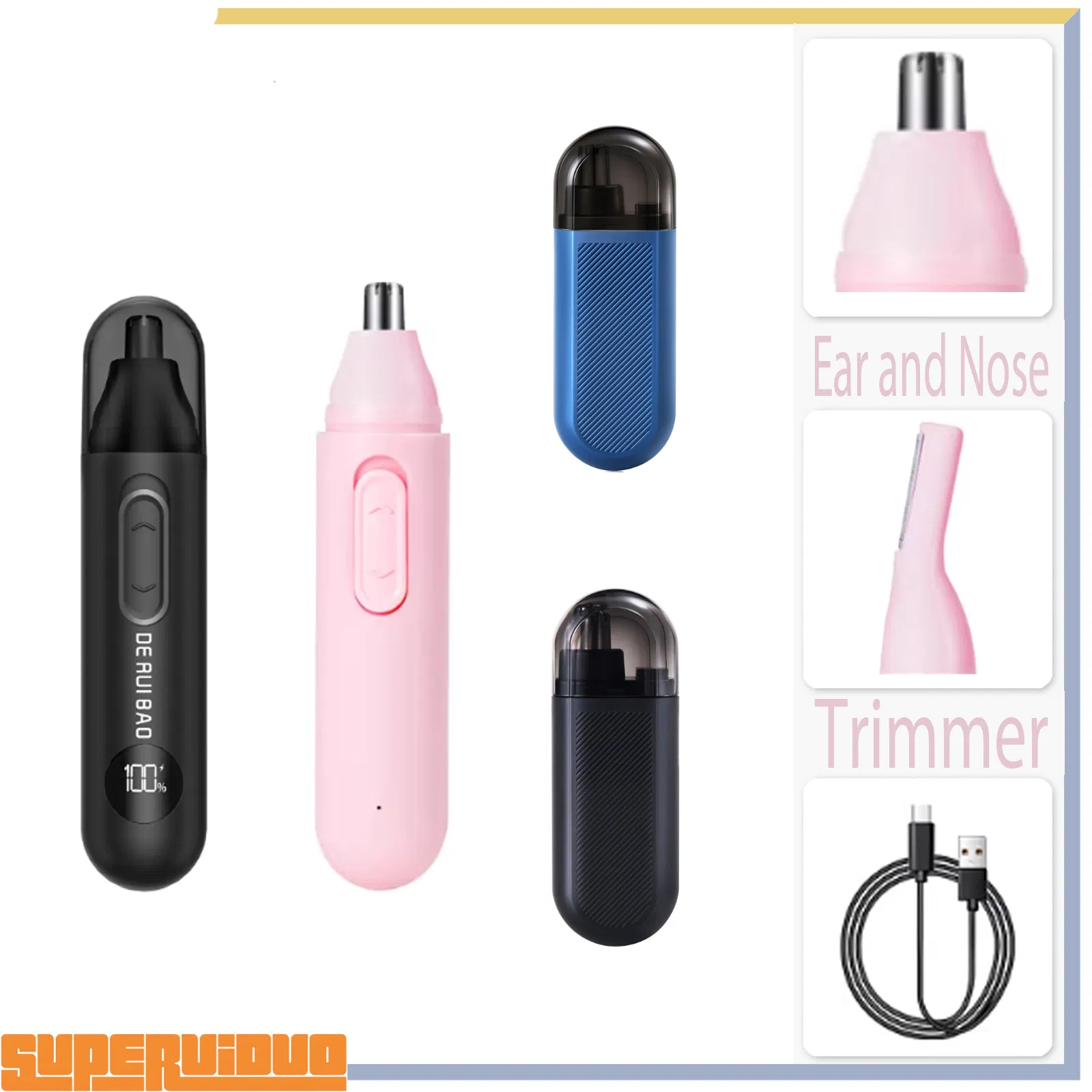 Interchangeable Head Eyebrow Detailing Nose Hair Trimmer