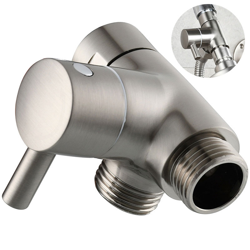 G 1/2 3/4 3/8 Bathroom Brass Hand Shower Head Shut-off Valve Faucet Black Shower Arm 3 Way Diverter