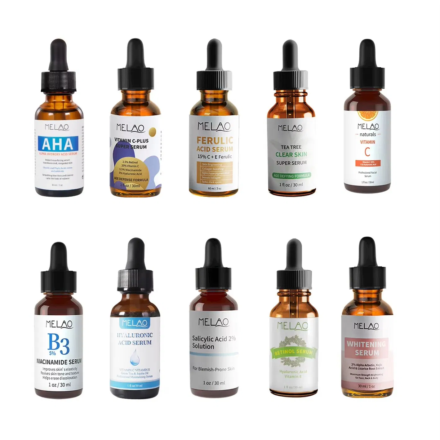 OEM Firming Anti Aging Vitamin C Salicylic Acid Skin Care Face Serum
