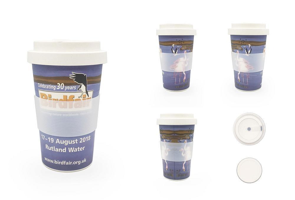 Чашка из бамбукового волокна с логотипом, 12 oz