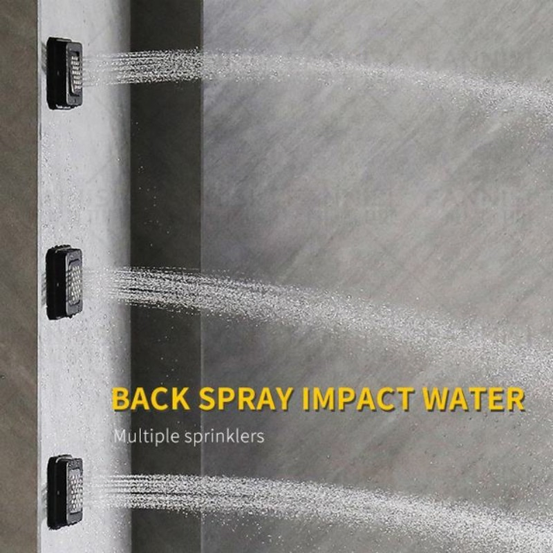 Factory Price Black Shower Set Wall Mounted Rain Waterfall Power Shower