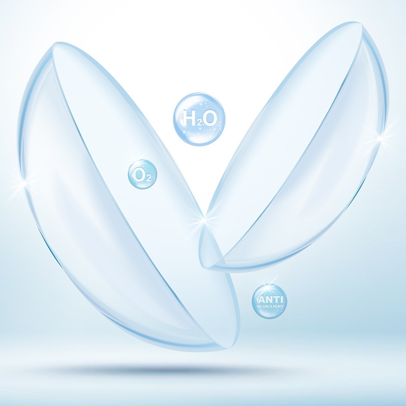 Silicone Hydrogel Monthly Use Contact Lenses with Prescription From -1.00 to -12.00