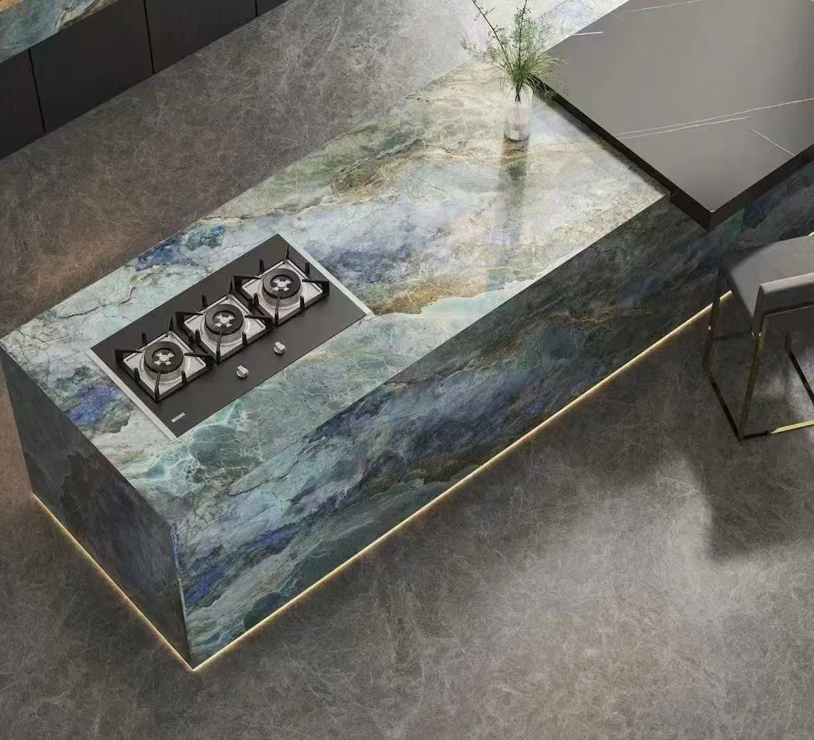 Elegant Glossy Sintered Stone Dining Room Decoration From Foshan