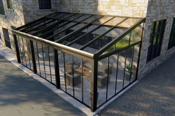 Thermal Break Aluminum Alloy Frame Tempered Glass Sunroom Aluminium Windows and Doors Outdoor Sound/Heat/Water Insulation Sun Rooms for Garden