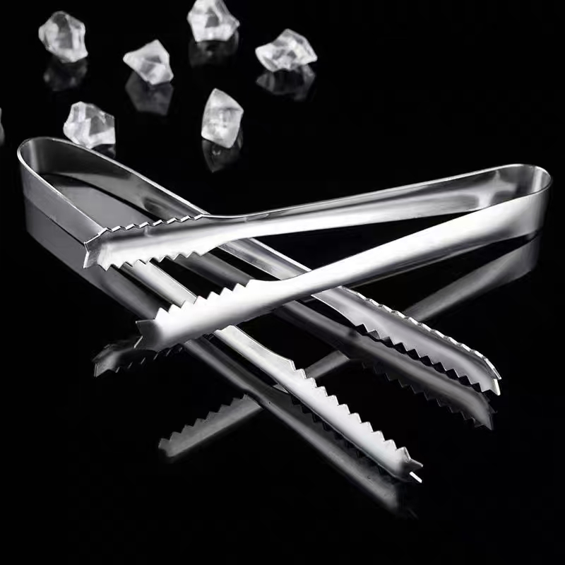 Stainless Steel Towel Bread Salad Fruit Kitchen Food Bar Ice Tongs