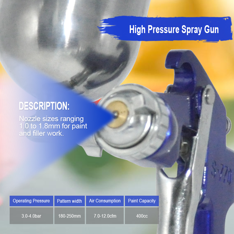 Пистолет для покраски высокого давления S-770G с насадкой 2.0мм