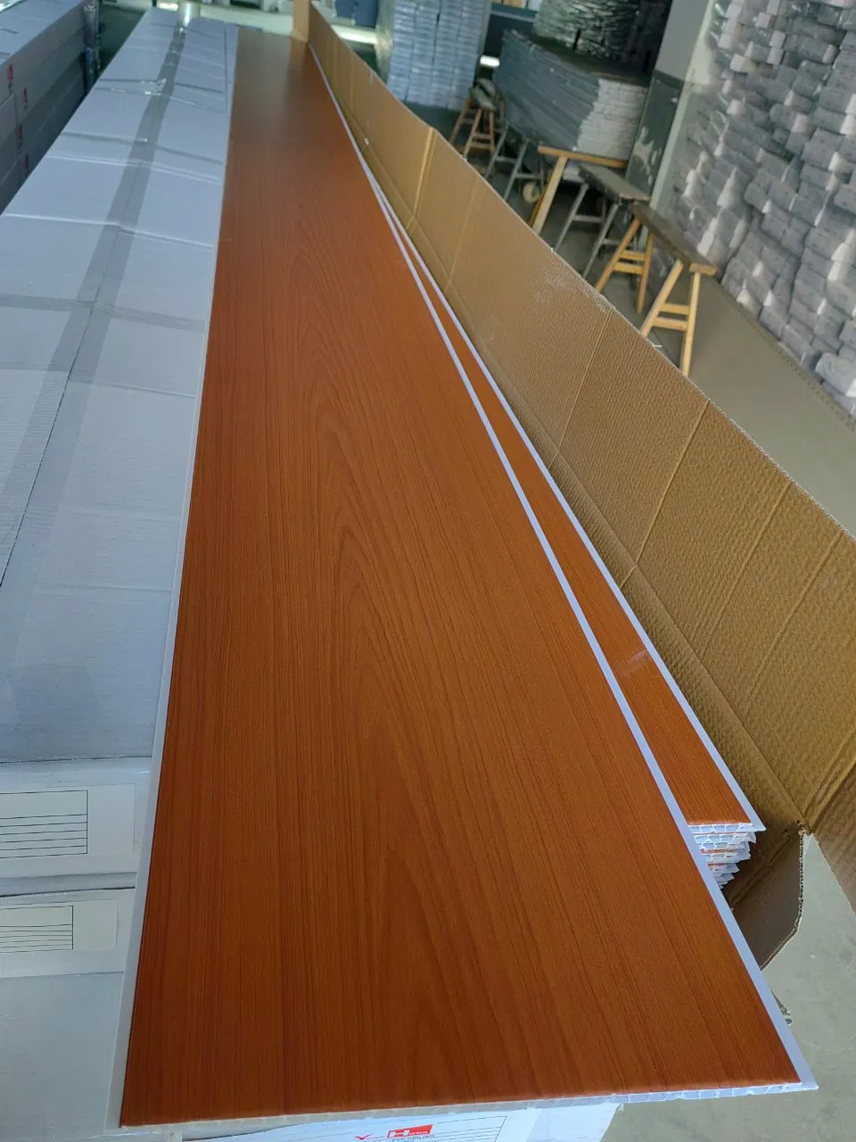 7X250mm Laminado Ruffino Wood Color Laminated PVC Wall Panel Ceiling for Office