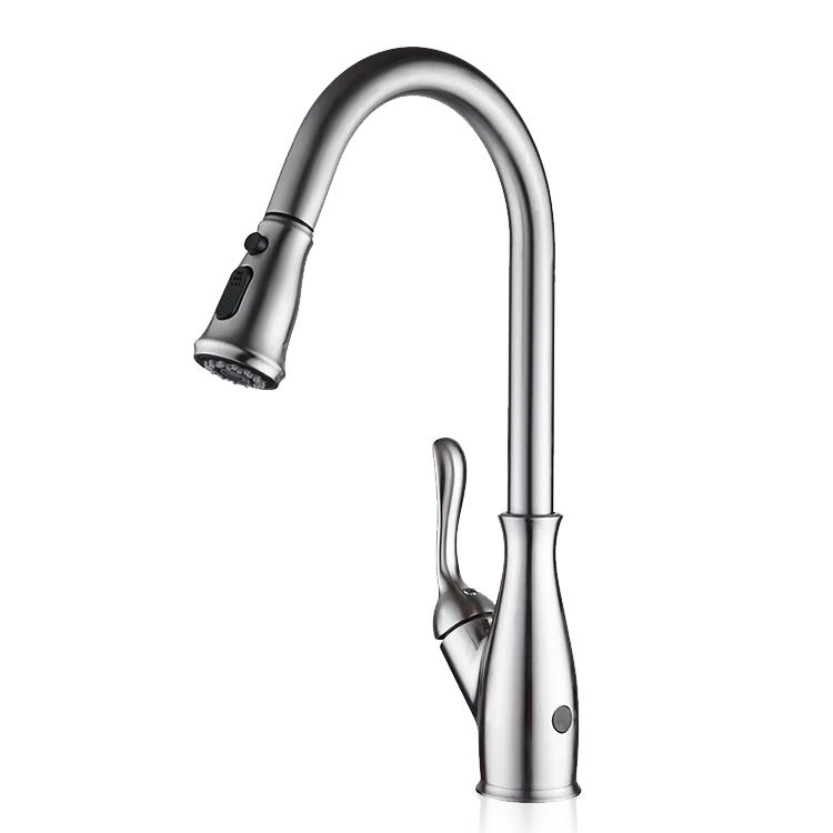 Sensor Kitchen Water Taps Sensitive Smart Touch Control Sink Faucet Mixer with Pull out Sprayer