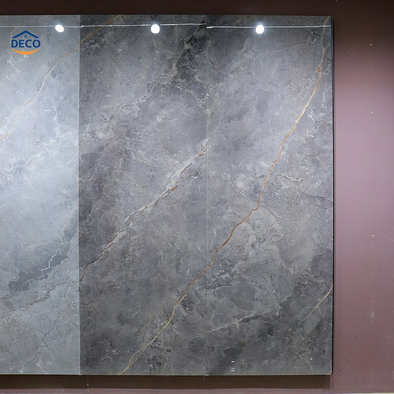 Полированная керамическая плитка 900x2600 мм, черно-белая