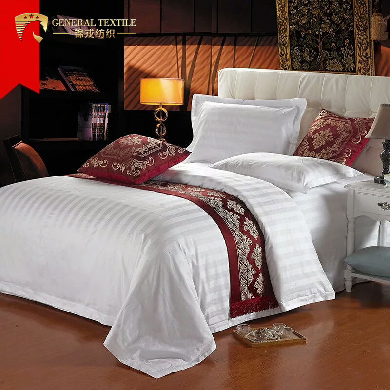Wholesale Luxury Bedding Set 330tc White 100% Cotton Hotel Bed Linen (JRL005)