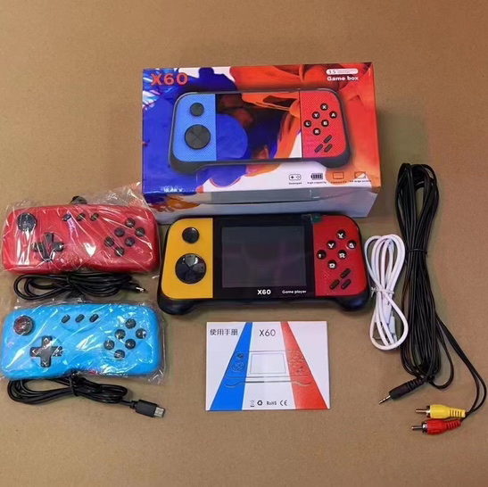 X60 Handheld Game Player 3.5 Inch LCD Display Double-Rocker 6800 Classic Game Retro Mini Pocket Game Console MP4 Video Player