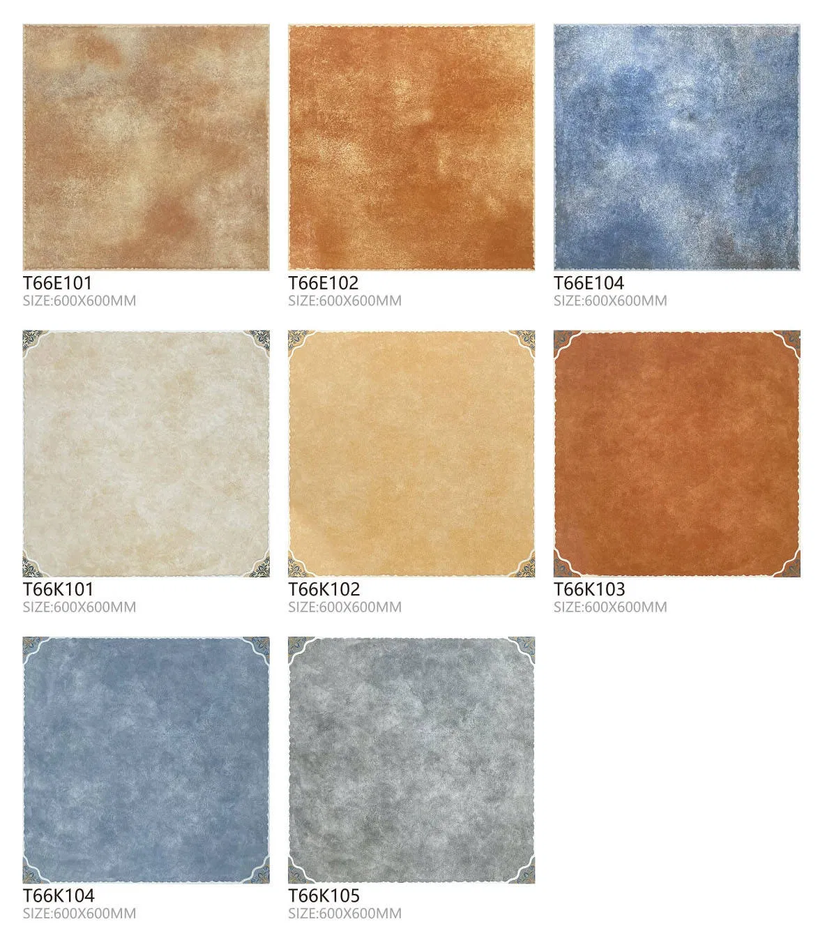 Керамическая плитка 60x60 см светлая коричневая, матовая