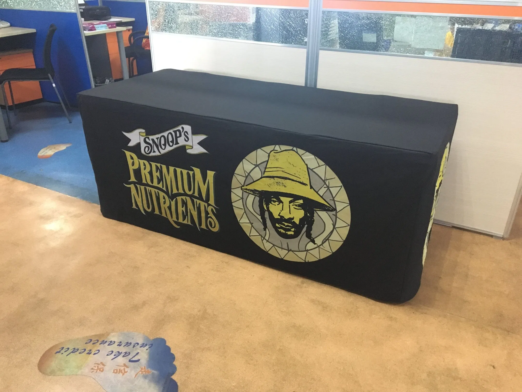 Custom Trade Show Full Color Dye Sublimation Print Table Cloth and Table Throw
