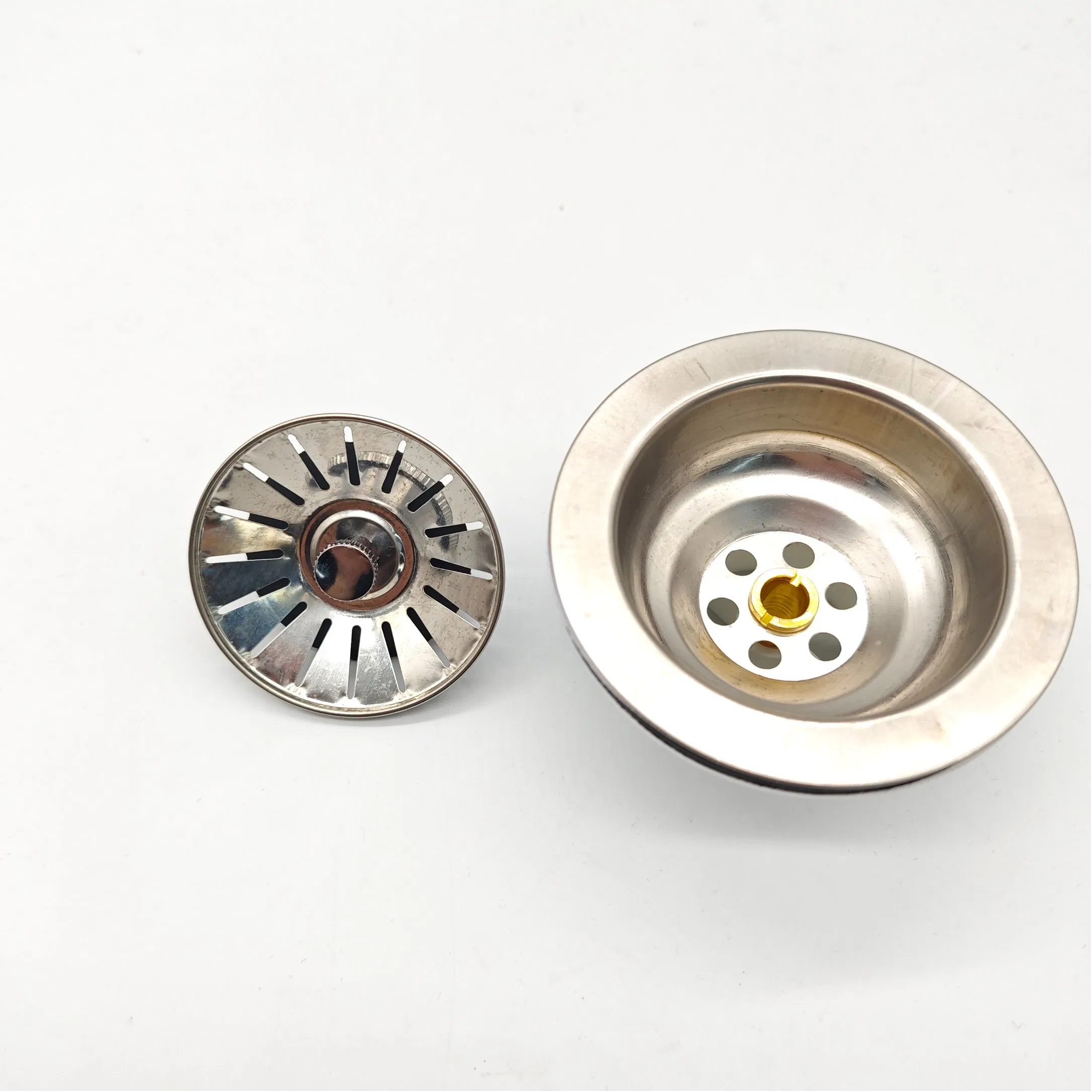 China Style 3 1/2" Sink Drain Waste Basket Strainer with Lift Stopper Basket Strainer