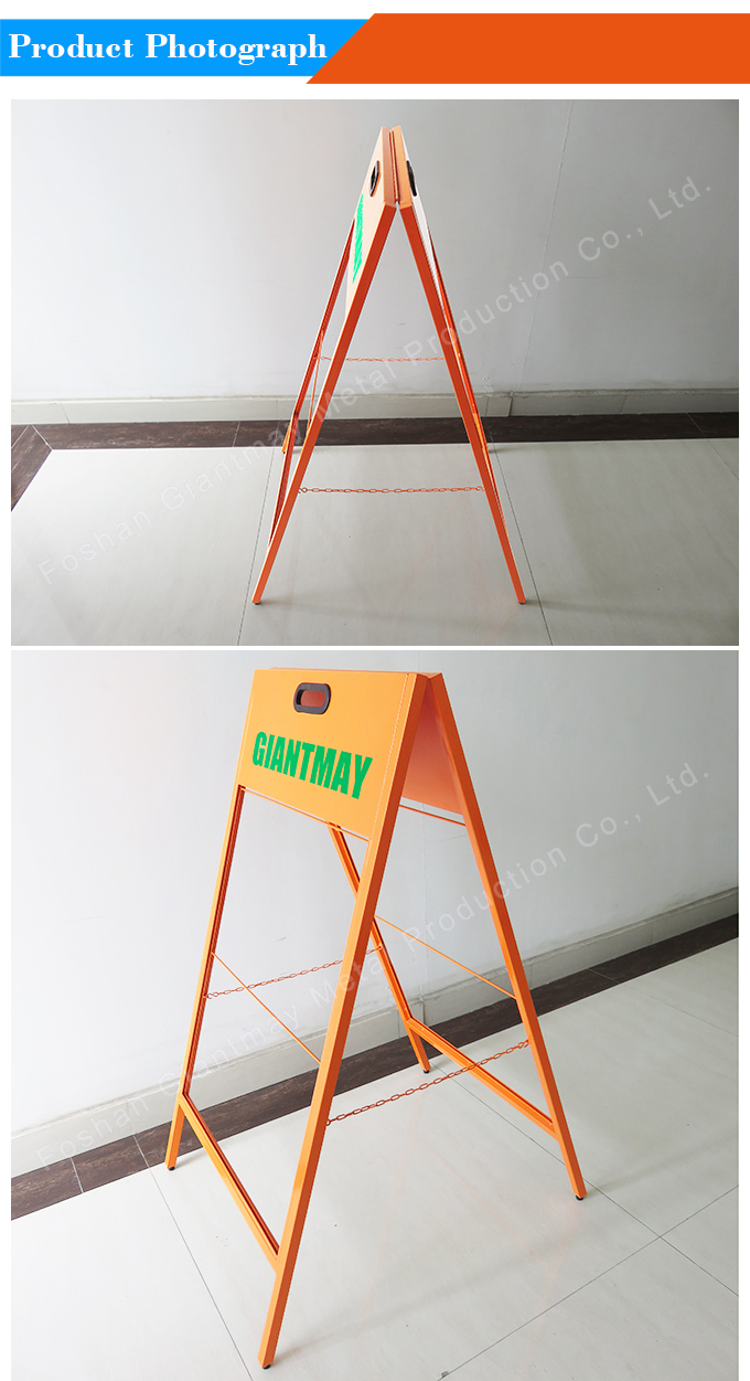 Pavement Sign Metal Advertising Board Chalkboard Double Sides Restaurant a-Frame Sidewalk Signage Display Stand for Shop