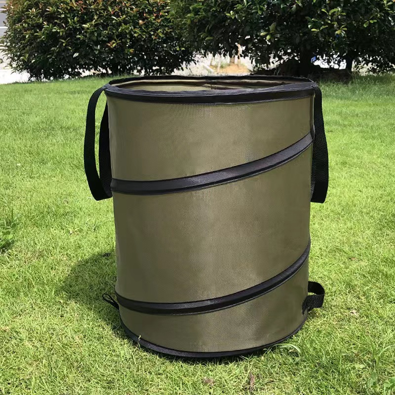 Collapsible Garden Bag 47gallon, Collapsible Leaf Bags with Hard Bottom, Heavy Duty Yard Waste Bag Leaf Bin, Leaf Pop up Trash Can