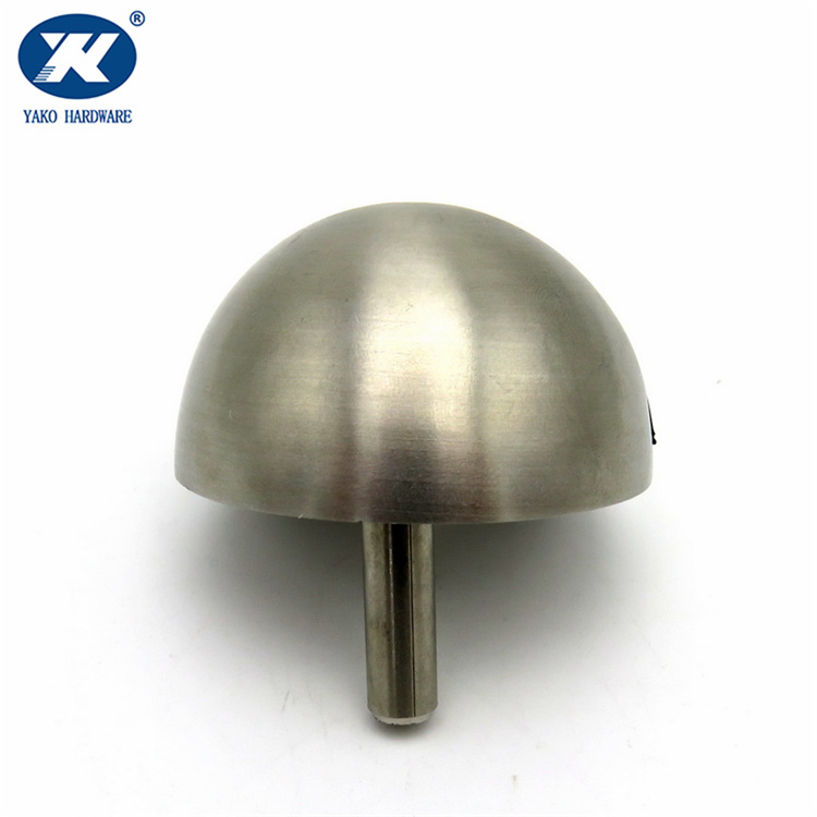 Stainless Steel Brushed Half Dome Floor Mounted Rubber Shield Door Stopper