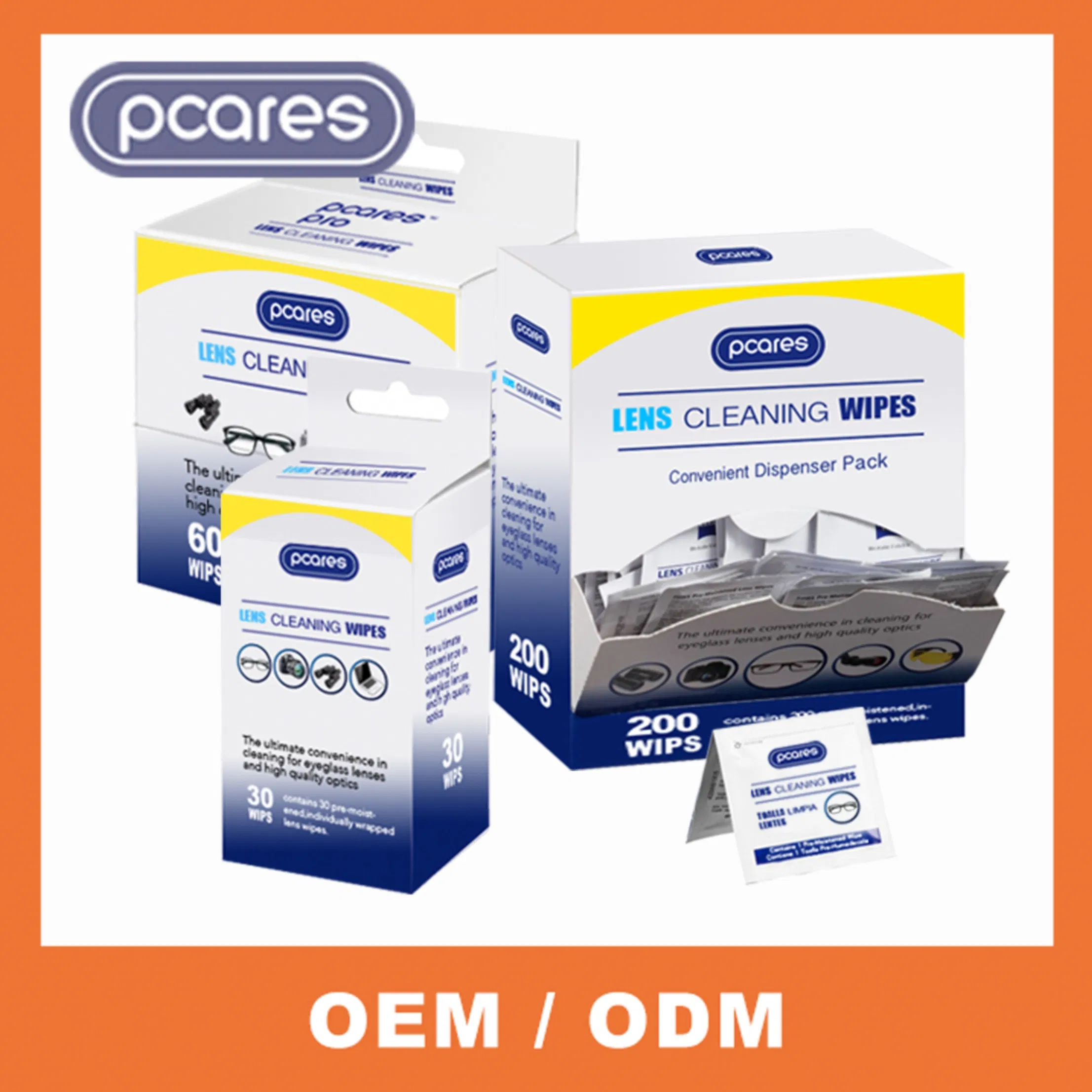 Disposable Lens Wipes Pre-Moistened Scratch-Free Eyeglasses Sunglasses Camera Lens Travel Kit