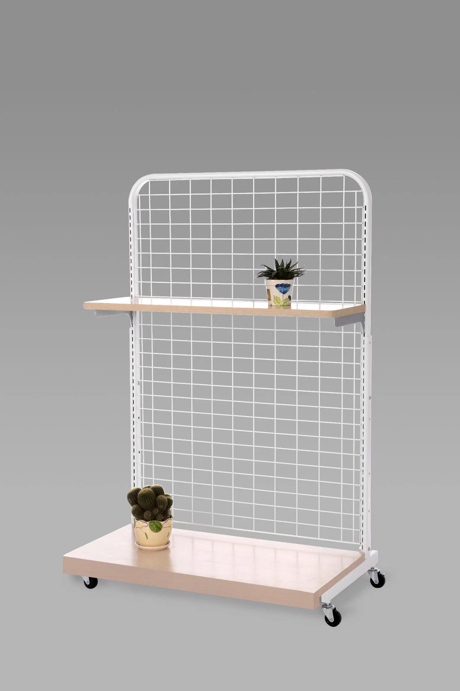 Metal Wire Iron Mesh Flooring Display Grid Rack Custom Wire Mesh Grid Display Rack Shelf