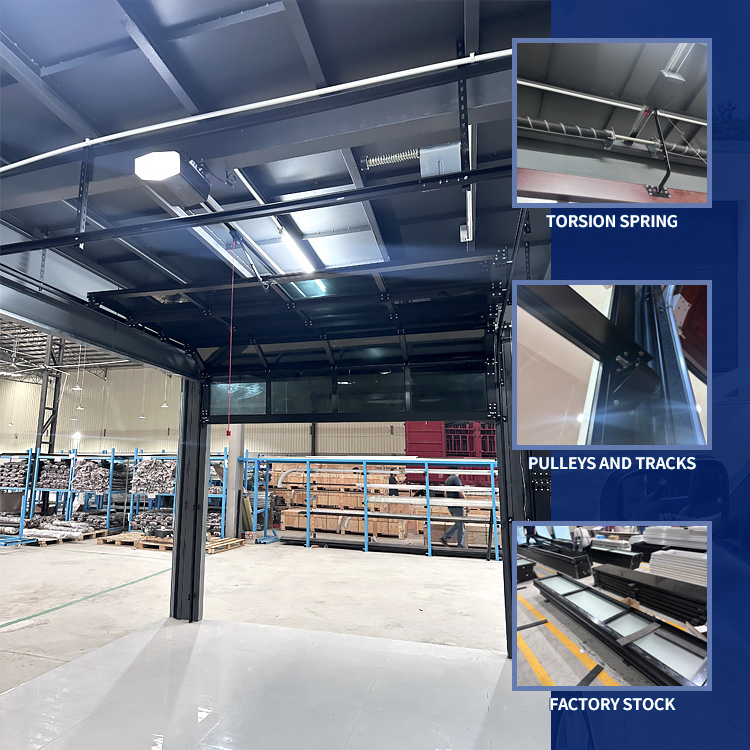 Modern Full View Glass Garage Equipment Sectional Folding Overhead Doors