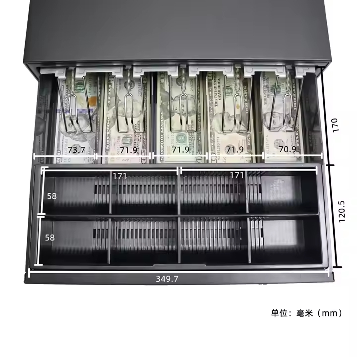 ED-K400 Edobbo Cash Box with Rj11/Rj12 Port Cash Drawer Black Color for Shop POS Cash Register Counter Checkout